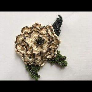 Crochet flower pin